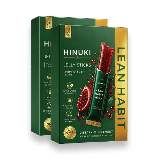 Hinuki 2er-Paket — zwei grüne Lean-Habit-Jelly-Stick-Schachteln